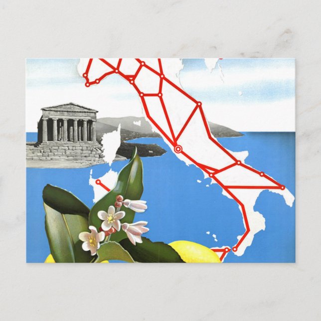Vintage Travel Italien Postkarte (Vorderseite)