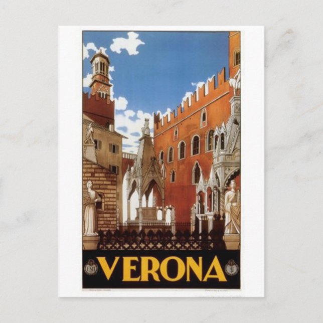 Vintage travel Italien, Verona - Postkarte (Vorderseite)
