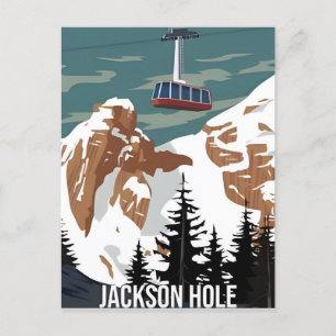 Vintage Travel Jackson Hole Wyoming Retro Postkarte