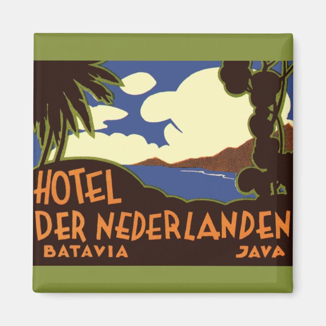 Vintage Travel Jakarta Indonesia Hotel Nederlanden Magnet (Vorne)