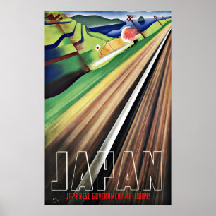 Vintage Travel Japan Railway Poster