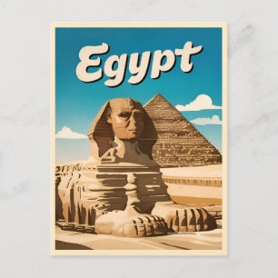 Vintage Travel Kairo Ägypten Pyramide Retro Grafik Postkarte