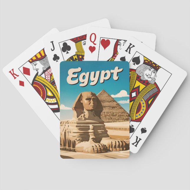 Vintage Travel Kairo Ägypten Pyramide Retro Grafik Spielkarten (Rückseite)