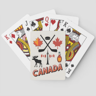 Vintage Travel Kanada Nationale Icons Vektor-Stil  Spielkarten