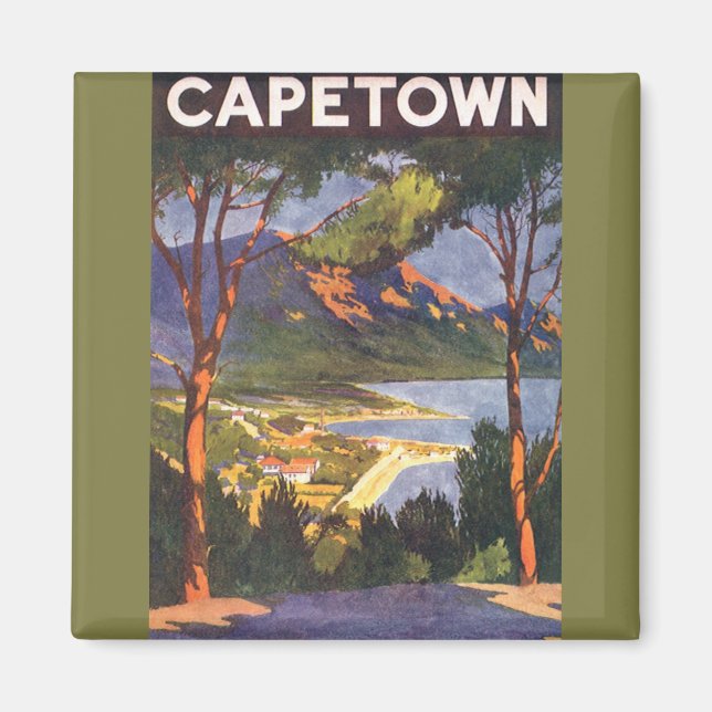Vintage Travel, Kapstadt, eine Stadt in Südafrika Magnet (Vorne)