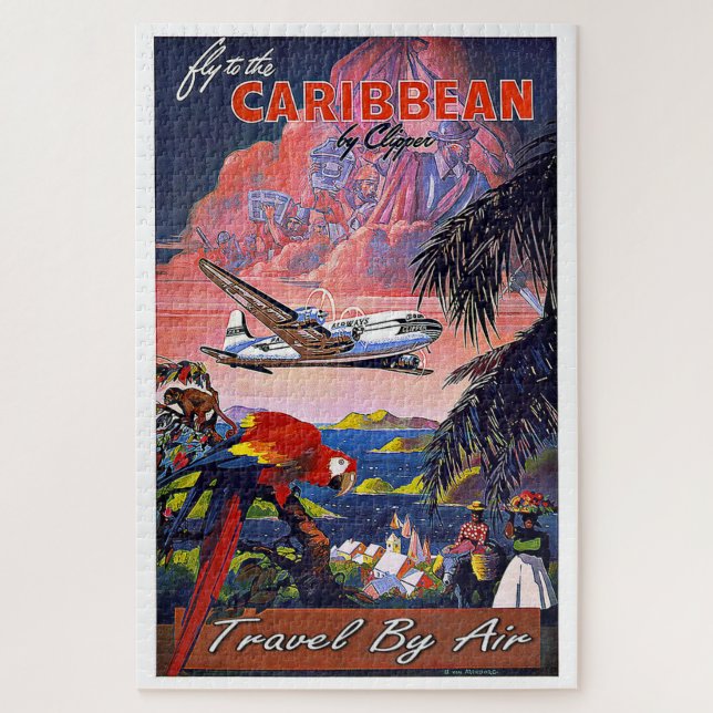Vintage Travel Karibik Puzzle (Vertikal)
