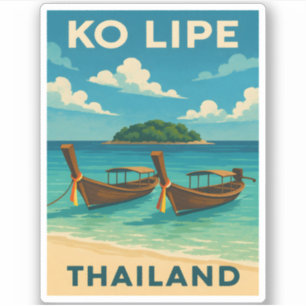 Vintage Travel Ko Lido Insel Thailand Küste Aufkleber