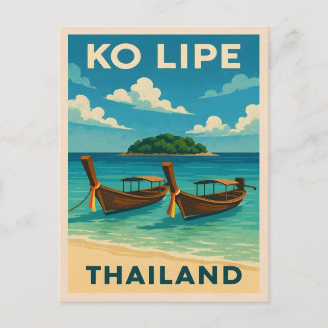 Vintage Travel Ko Lido Insel Thailand Küste Postkarte (Vorderseite)