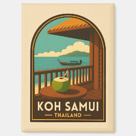 Vintage Travel Koh Samui Island Thailand Retro Magnet