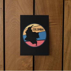 Vintage Travel Kolumbien Karte Colorful