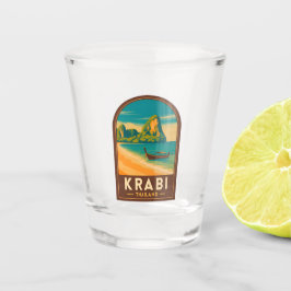 Vintage Travel Krabi Thailand Railay Beach Retro Schnapsglas