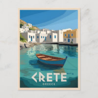 Vintage Travel Kreta Griechenland Retro Landschaft