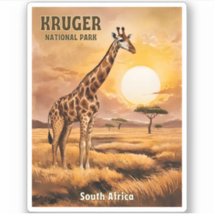 Vintage Travel Krüger Nationalpark Südafrika Aufkleber