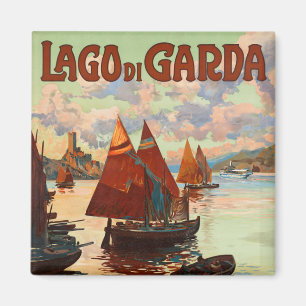 Vintage Travel, Lago di Garda, Gardasee, Italien Magnet