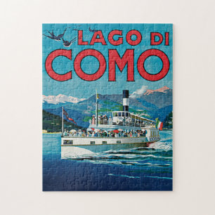 Vintage Travel Lake Como Italien Schiff Puzzle