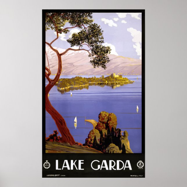 Vintage Travel Lake Garda Italien Poster (Vorne)