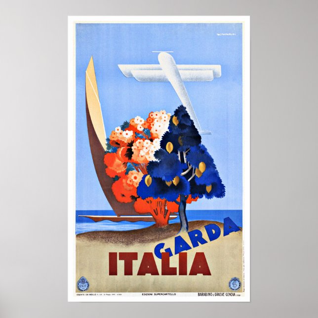 Vintage Travel Lake Garda Italien Poster (Vorne)