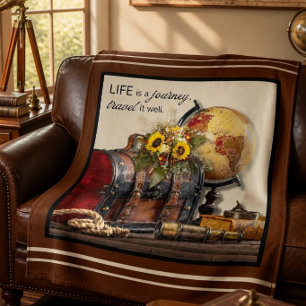Vintage Travel Leben ist eine Reise 50"x60" Fleecedecke