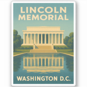 Vintage Travel Lincoln Memorial Washington DC Aufkleber