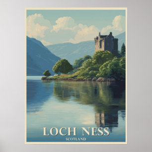 Vintage Travel Loch Ness Scotland Poster