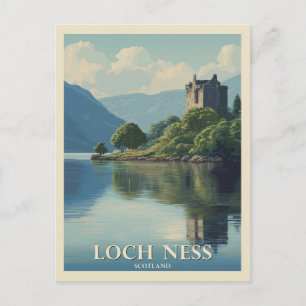 Vintage Travel Loch Ness Scotland Postkarte