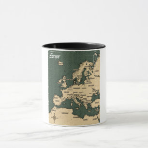 Vintage Travel Map of Europe Tasse