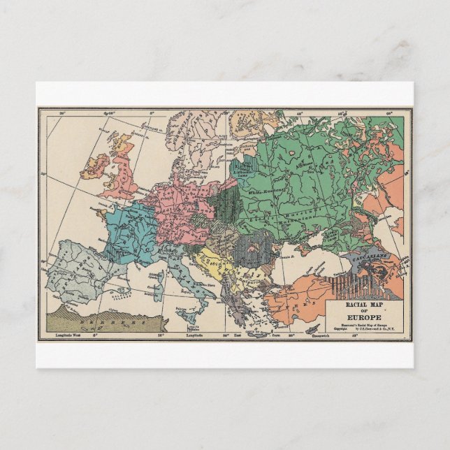 Vintage Travel Map Postkarte (Vorderseite)