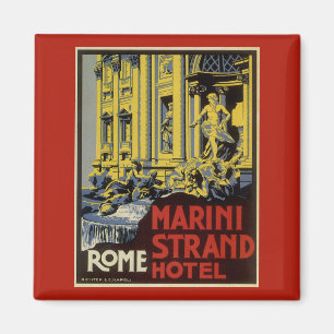 Vintage Travel, Marini Strand Hotel, Rom, Italien Magnet