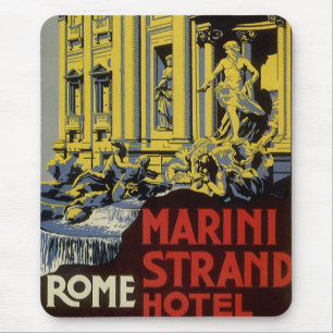 Vintage Travel, Marini Strand Hotel, Rom, Italien Mousepad