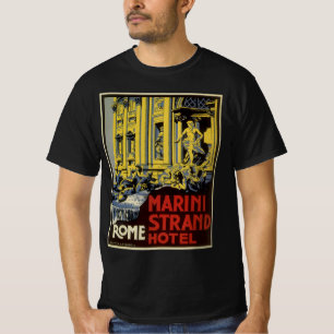 Vintage Travel, Marini Strand Hotel, Rom, Italien T-Shirt