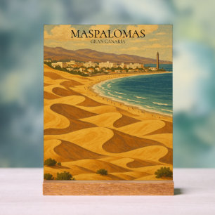 Vintage Travel Maspalomas, Gran Canaria Dunes Acrylschild