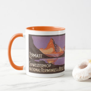 Vintage Travel, Matterhorn Berg in der Schweiz Tasse