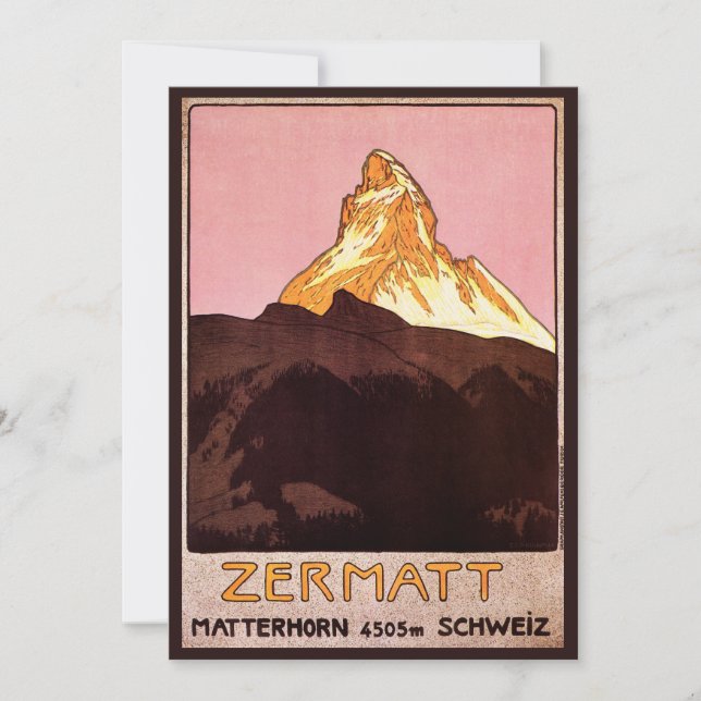Vintage Travel, Matterhorn Mountain, Schweiz (Vorderseite)