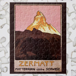 Vintage Travel, Matterhorn Mountain, Schweiz Puzzle