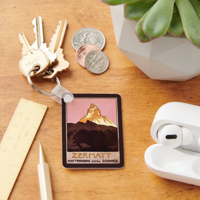 Vintage Travel, Matterhorn Mountain, Schweiz Schlüsselanhänger (Schreibtisch)