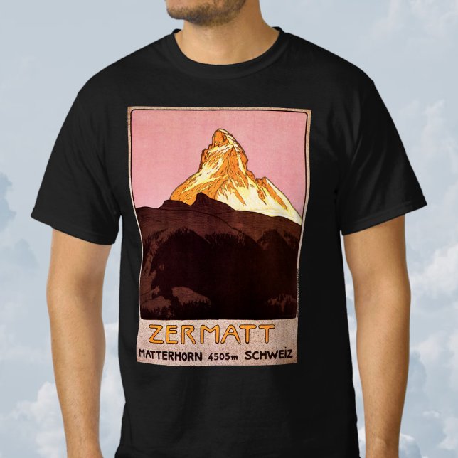 Vintage Travel, Matterhorn Mountain, Schweiz T-Shirt (Vintage Travel, Matterhorn Mountain, Switzerland T-Shirt)