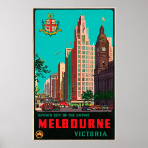 Vintage Travel - Melbourne - Australien Poster