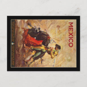 Vintage Travel Mexico Bull Kämpfen Matador Postkarte