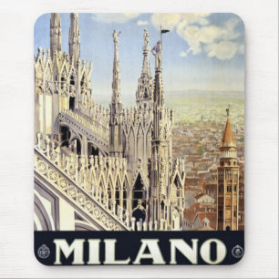 Vintage Travel Milano Italien Gotische Kathedrale  Mousepad