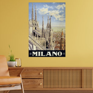 Vintage Travel Milano Italien Gotische Kathedrale  Poster