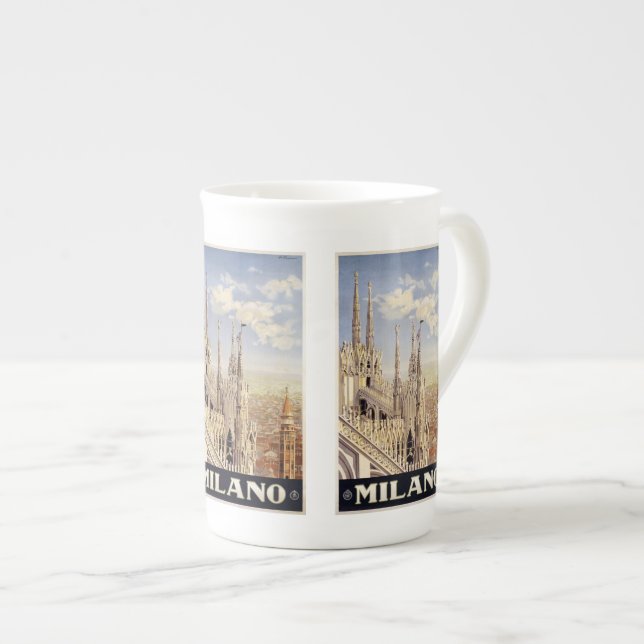 Vintage Travel Milano Mailand Italien Tasse (Vorderseite Rechts)