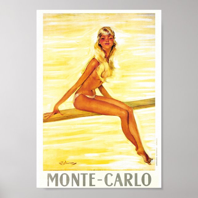 Vintage Travel - Monte Carlo - Monaco Poster (Vorne)