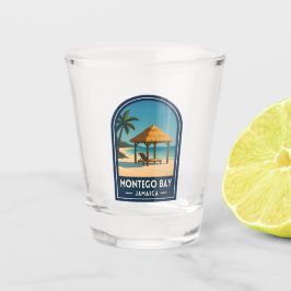Vintage Travel Montego Bay Jamaica Beach Retro Schnapsglas