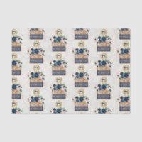 Vintage Travel Navy Blush Blumen Decoupage