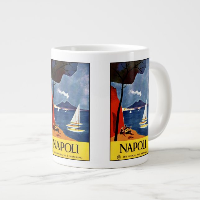 Vintage Travel Neapel Italien Tasse (Vorderseite Rechts)