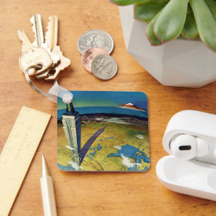 Vintage Travel New York City Empire State Gebäude Schlüsselanhänger