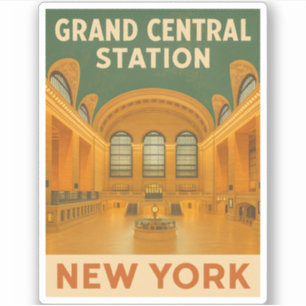 Vintage Travel New York Grand Central Station Aufkleber