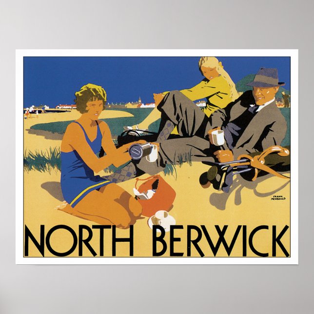 Vintage Travel North Berwick Schottland Poster (Vorne)