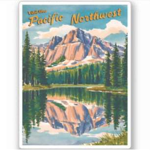 Vintage Travel Pacific Northwest Retro Landschaftl Aufkleber