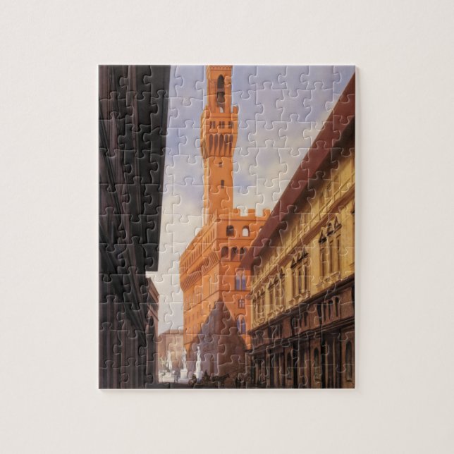 Vintage Travel, Palazzo Vecchio, Florenz, Italien Puzzle (Vertikal)